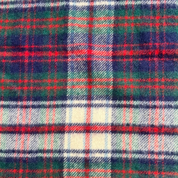 Vintage Carldyke Plaid Wool Fringed Blanket, Thow, Lap Blanket Baby Blanket - Picture 7 of 7